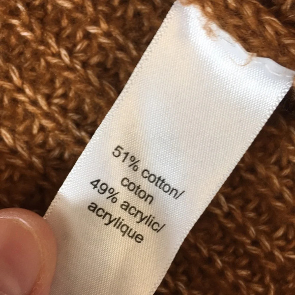 Maurices Caramel Brown Knit Mock Neck‎ Sweater Womens XS Cotton Acrylic Pullover - Picture 6 of 10